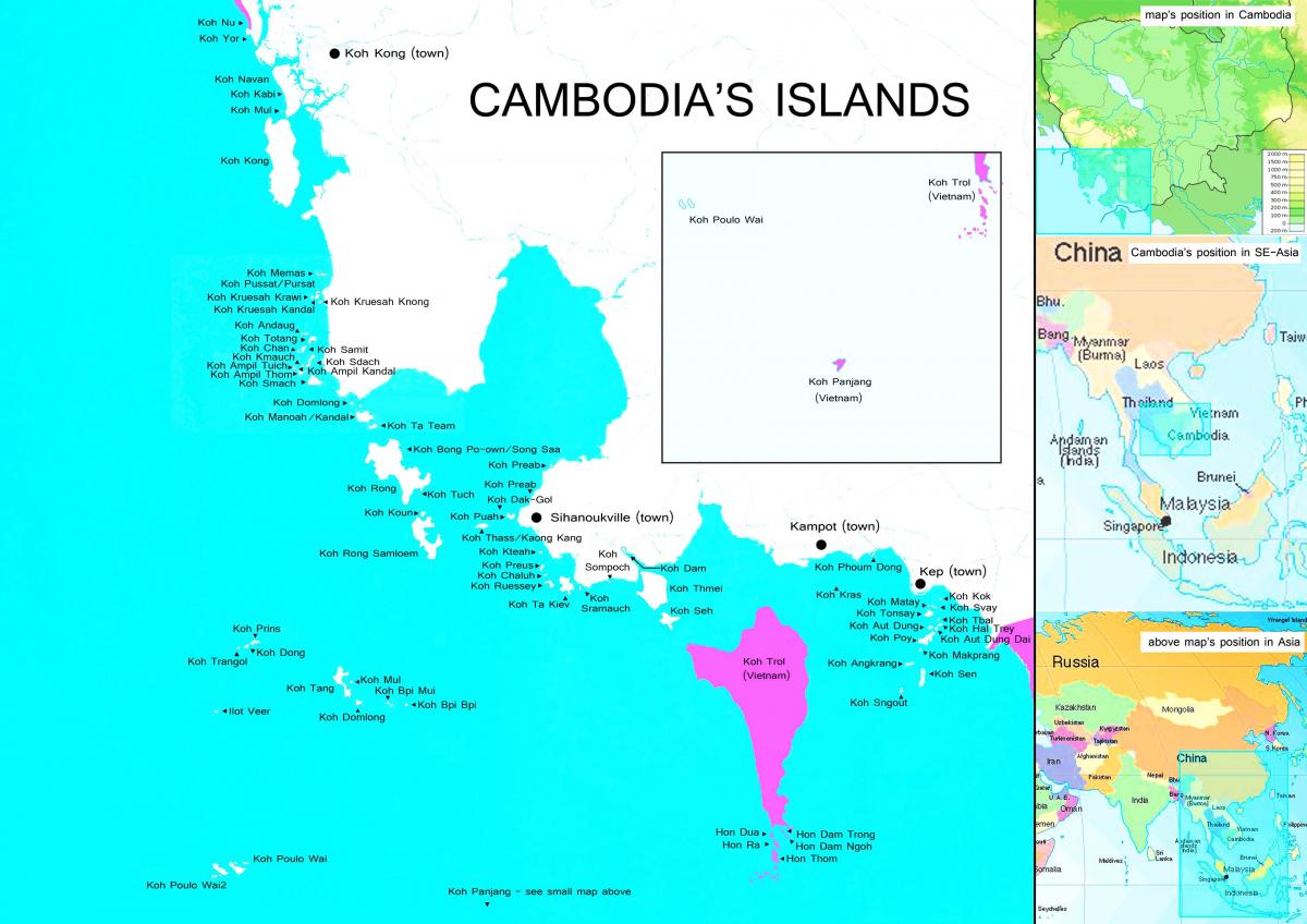 Mapa de Camboya islas