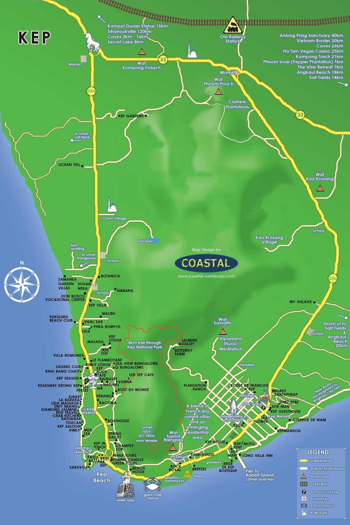 Mapa de kep Camboya