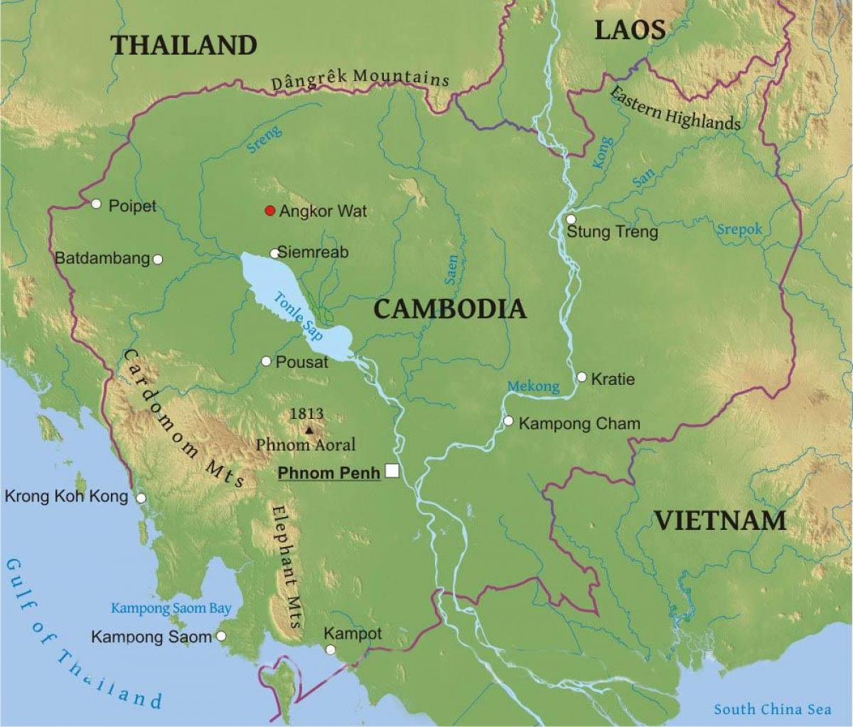 Camboya mapa geográfico