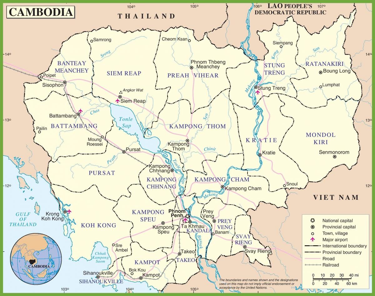 Mapa de Camboya político