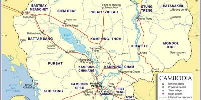 Mapa de Camboya carretera