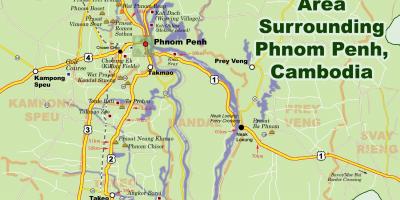 Mapa de phnom penh, Camboya